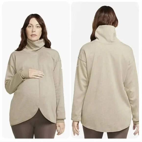 Nike Tops - Nike Reversible Pullover Maternity Long Sleeve Sweatshirt Cream New NWT Medium